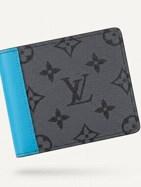 Genuine Leather Reverse Monogram Coated Canvas Bi-Fold Wallet w/Box + Dust Bag